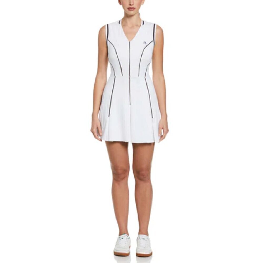 Penguin Tennis Dress Women's Size L White Sleeveless V-Neck